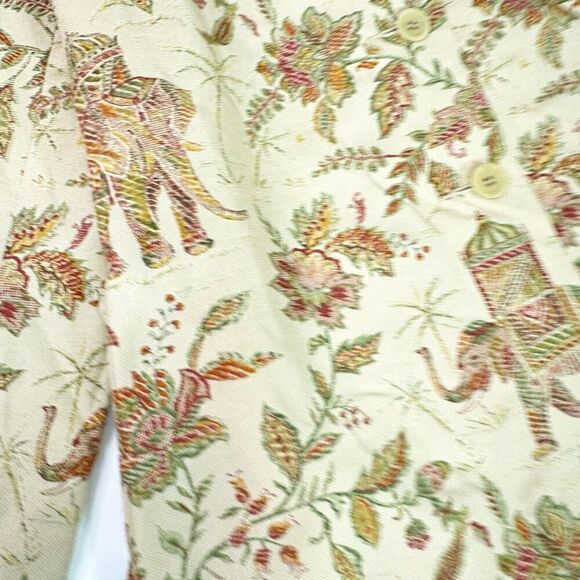 Vintage Talbot's Jacket Womens 4 Pure Silk Asian Elephant Corpcore New Button Up - Picture 2 of 10
